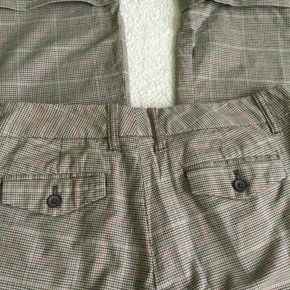 GAP Stretch Glen Plaid Flare Cuffed Trousers Y2K Tan Brown - Sz 6 - Picture 9 of 15